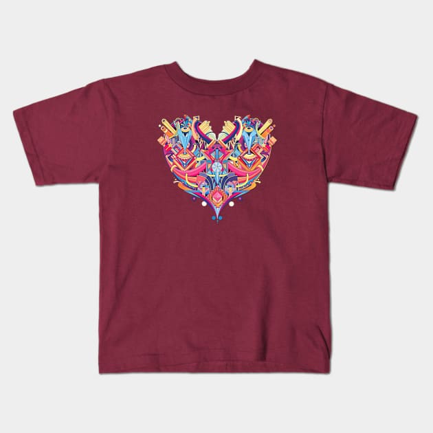 Carte Coeur Kids T-Shirt by yoaz